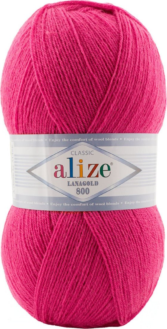

Пряжа для вязания Alize Lanagold 800 798 (800м, малиновый)
