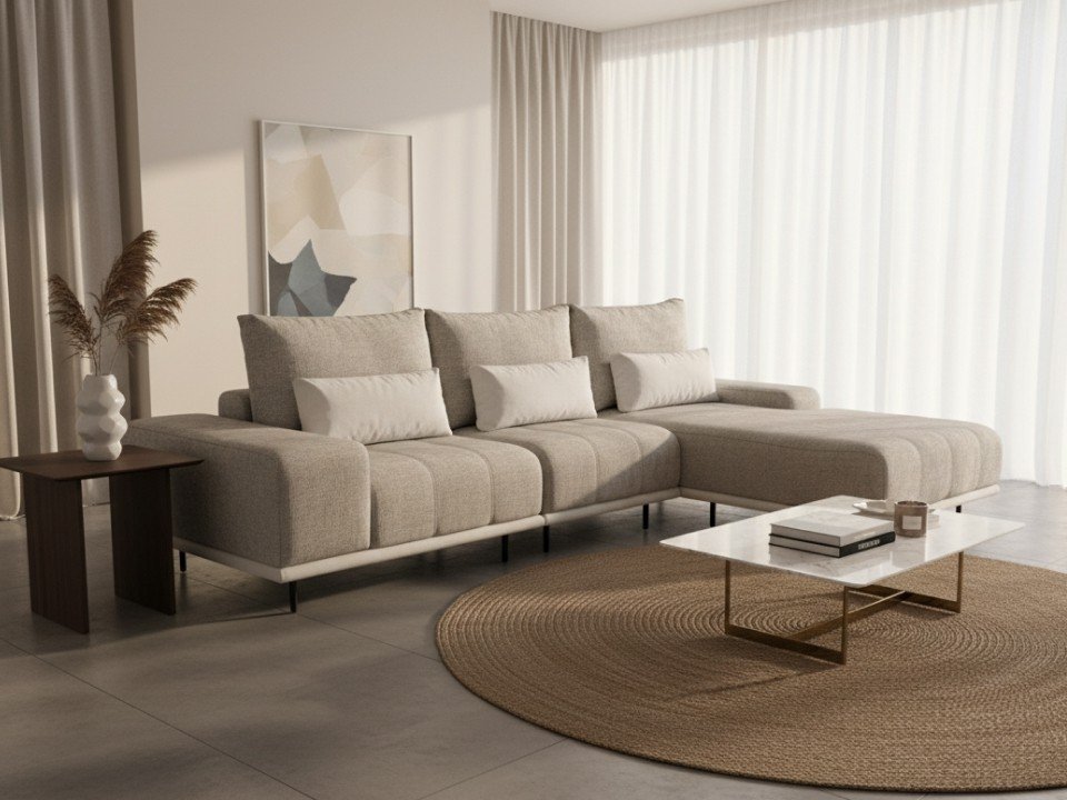 

Угловой диван Треви Пуф (бежевый)