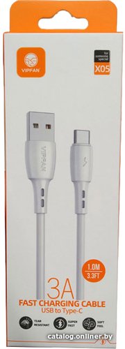 Кабель Vipfan X05 USB Type-A - USB Type-C (1 м, белый)
