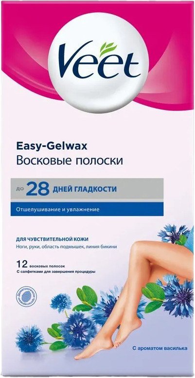 

Полоска для депиляции Veet Для чувствительной кожи (12 шт, синий)