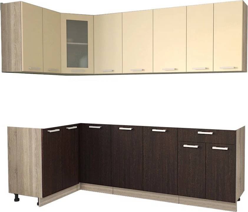

Готовая кухня Интерлиния Мила 12x24 без столешницы (ваниль/дуб венге)