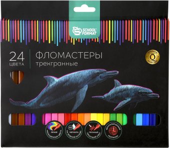 Фломастеры Schoolformat Дикая планета ФЛ24-ДПЛ (24 цв)