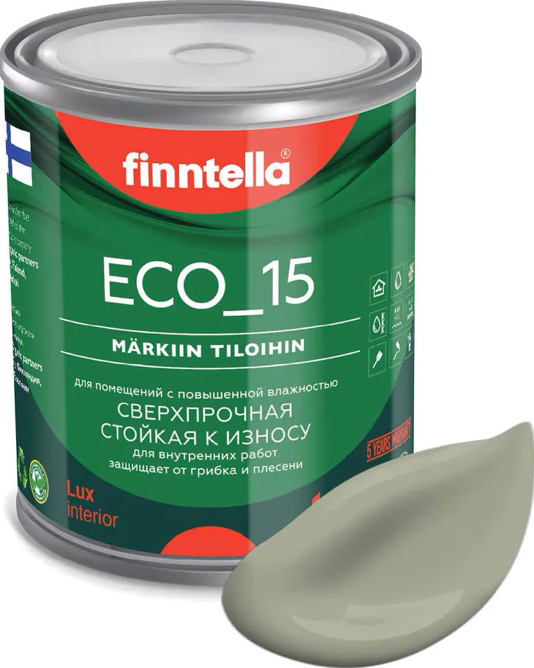 

Краска Finntella Eco 15 Suojaa F-10-1-1-FL024 0.9 л (серо-зеленый)