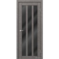 Межкомнатная дверь MDF-Techno Dominika Loft 403 40x200 (бетон серый/лакобель черный)
