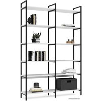 Стеллаж Crafto Симпл Плюс Лофт 07 1250x320x1900 (черный/белый)