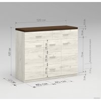 Комод Миркомодоф Милтон 9 (дуб крафт белый/орех темный)