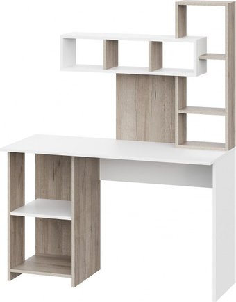 Офисный стол Woodville Эфес (дуб крафт серый/белый)