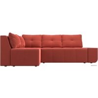Угловой диван Mebelico Амадэус 109693 (левый, микровельвет, коралловый)