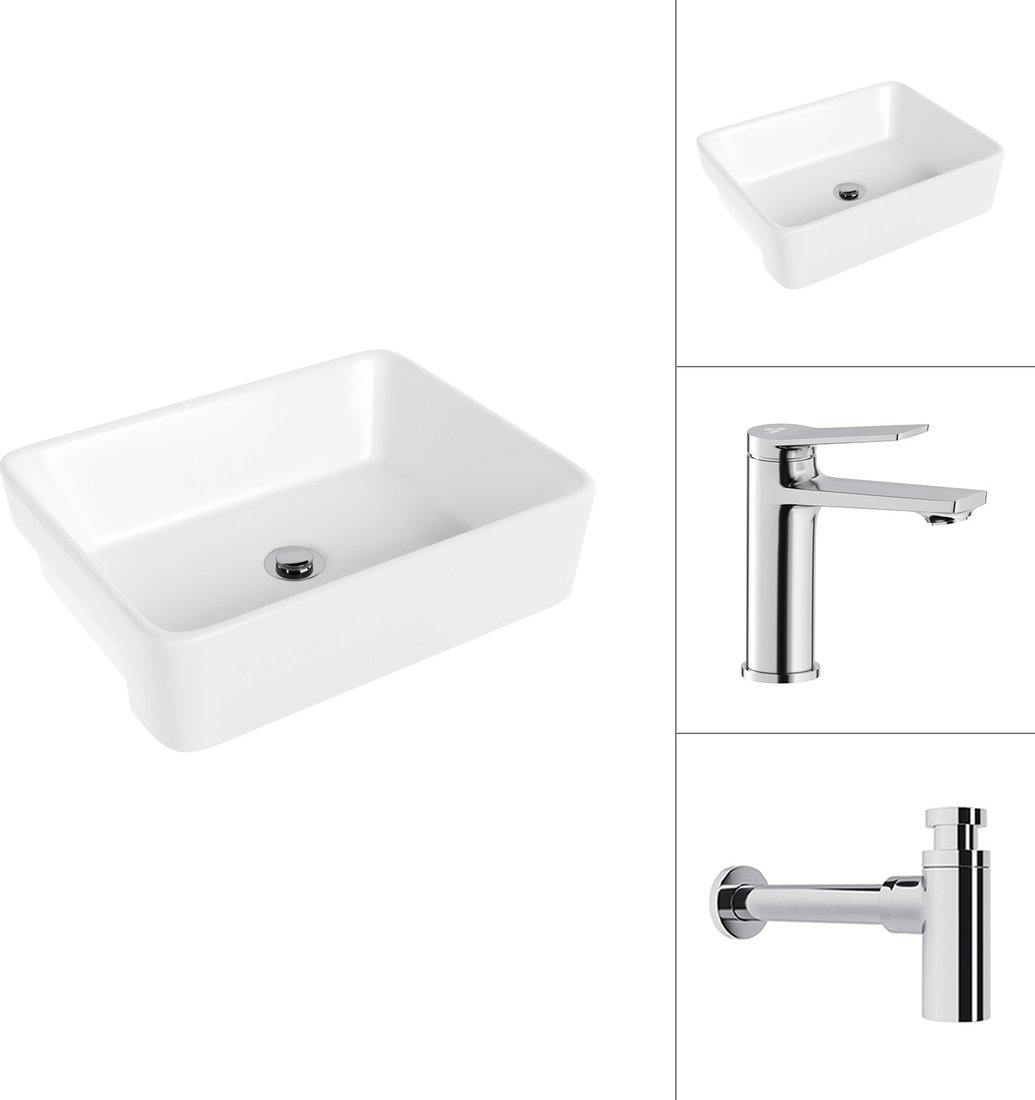 

Умывальник Lauter 21675 + Silk 21CK572С с сифоном 21635CH (хром)