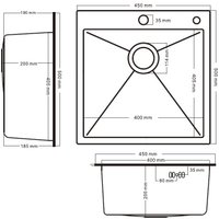 Кухонная мойка Schtoff Best Decor Black 4550 + коландер KR-1 BLACK + дозатор SD-1 BLACK, комплект