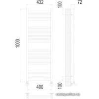 Полотенцесушитель TERMINUS Аврора П20 500x1000 нп (хром)