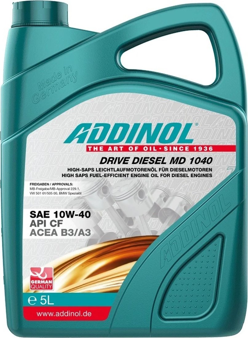 

Моторное масло Addinol Drive Diesel MD 1040 10W-40 5л