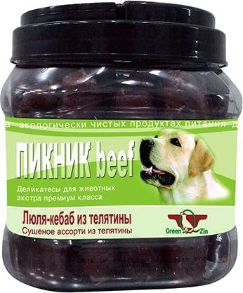 

Лакомство для собак GreenQZin Пикник люля-кебаб из телятины 750 г