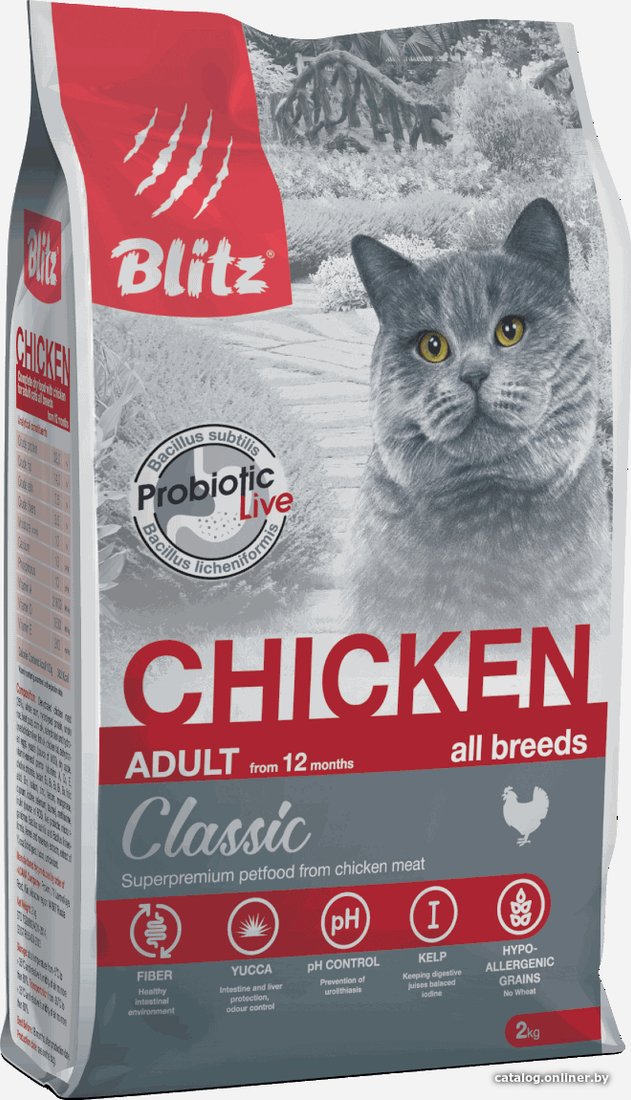 Сухой корм для кошек Blitz Classic Chicken Adult All Breeds (с курицей) 2 кг