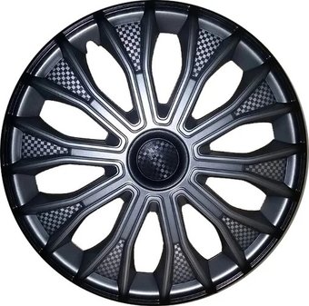 Набор колпаков на диски Lion Волтек 15" карбон пруж. LW1545 (2шт, черный глянец)