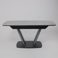 Кухонный стол Аврора Дрезден 1300-1615x800 (камень серый Greys grey/черный)