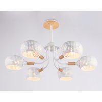 Люстра средней высоты Ambrella light Traditional TR80166/6 WH/LWD (белый/светлое дерево)