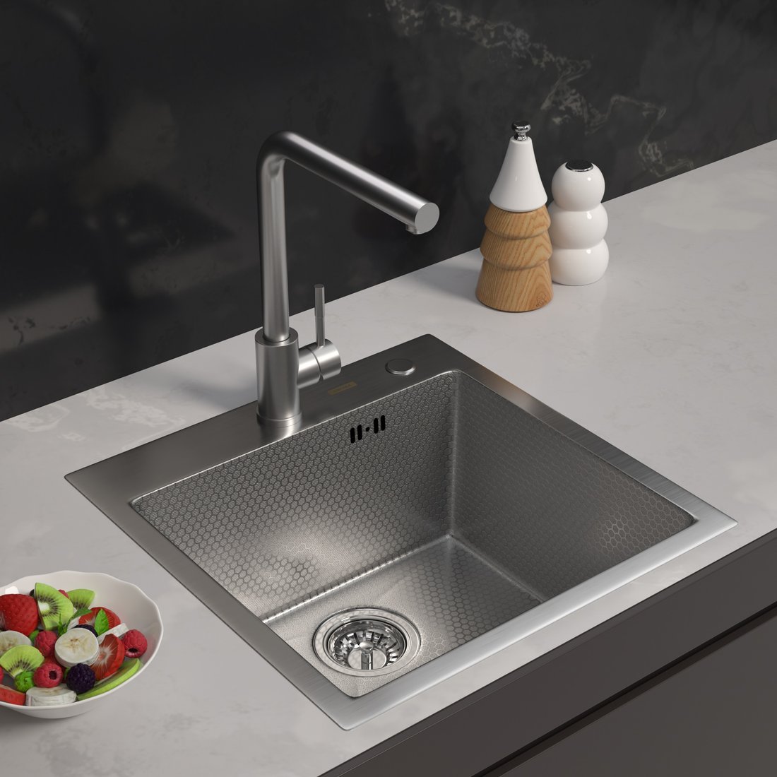 

Кухонная мойка ARFEKA ECO AR 450*450 SATIN DECOR (настольная)