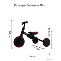 Беговел-велосипед Bubago Flint BG-FP-1 с ручкой (черный/красный)