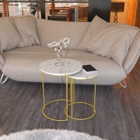 Журнальный столик Sheffilton SHT-CT7 (мрамор каррара белый/золото)