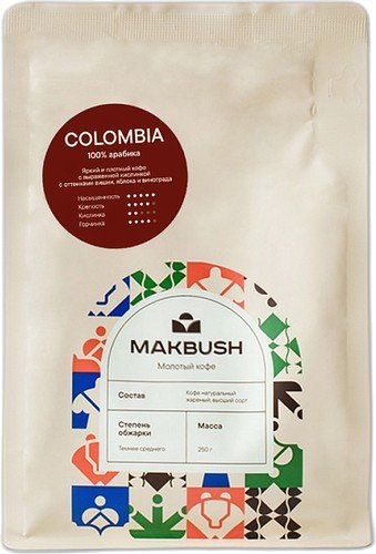 

Кофе MakBush Colombia молотый 250 г