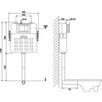 Унитаз приставной Roxen Antares в комплекте с инсталляцией Attach 5 в 1 967013 (кнопка: белый глянцевый)