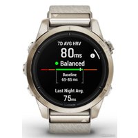 Умные часы Garmin Epix Pro Gen 2 Sapphire 42 мм (мягкое золото/крем, с нейлоновым и силиконовым ремешками)