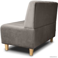 Диван Brioli Руди полоса двухместный (V3-серV3ый/коричневый)