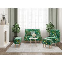 Диван Mio Tesoro Одос Принт (лимон зеленый/ткань микровелюр)