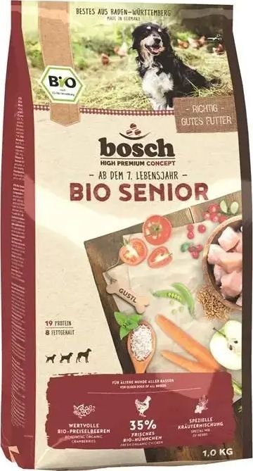 Сухой корм для собак Bosch Bio Senior Курица с Клюквой 1 кг