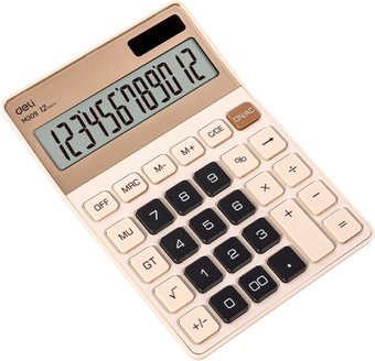 Калькулятор Deli EM309 (бежевый)