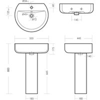 Умывальник Sanita Luxe Best ВКС WB.PD/Best/55-C/WHT.G/S1