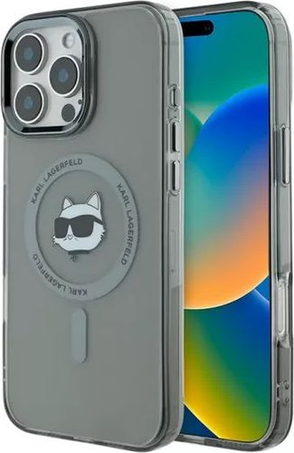 Чехол для телефона Lagerfeld PC/TPU NFT Choupette Head Metal camera (MagSafe) для iPhone 16 Pro Max KLHMP16XHLSCHK