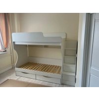 Двухъярусная кровать Можга Капризун 6 с ящиками Р443 (белый)