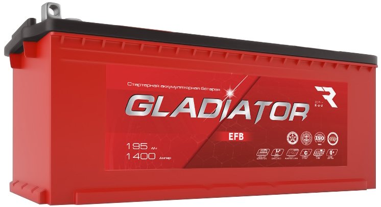 

Автомобильный аккумулятор Gladiator EFB Евро 3 (195 А·ч)