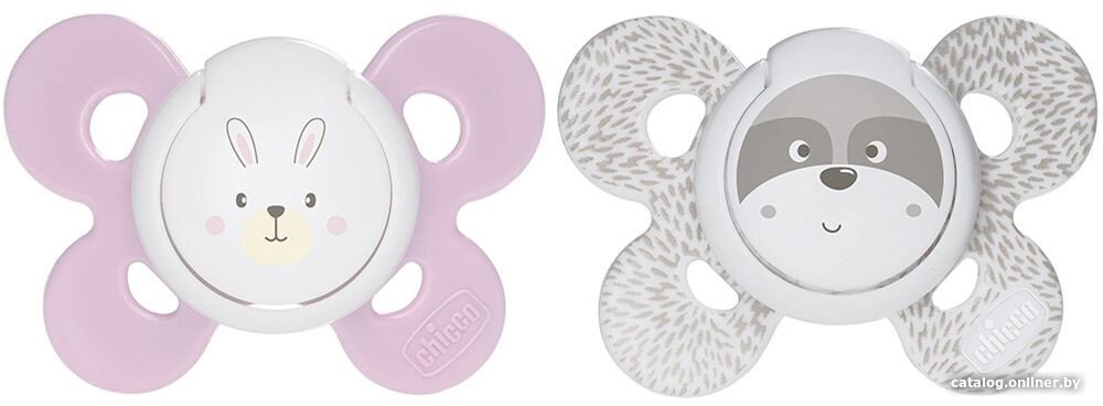 Набор пустышек Chicco PhysioForma Comfort Зайчик Енот 00074931110000.1 (2 шт)
