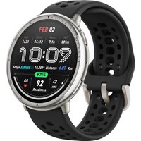 Умные часы Amazfit Active 2 (серебристый, с черным силиконовым ремешком)
