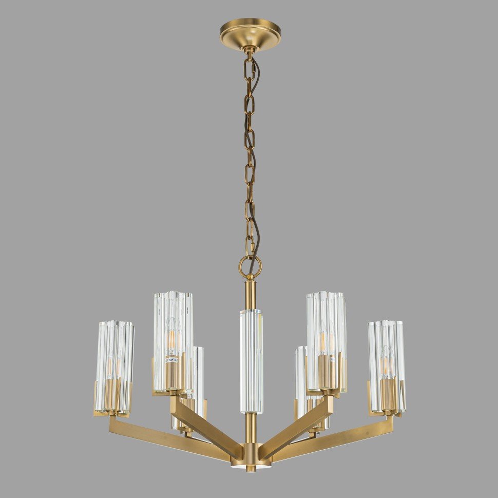 

Подвесная люстра Belfast Malone 6035-6 BR CL (латунь/стекло)