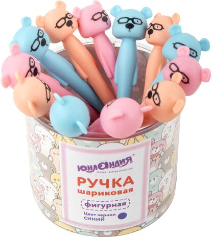 

Ручка шариковая Юнландия Мишка 143780 (в ассортименте)