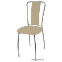 Стул Гальваник Лилия-М (эмаль серебристый/кожзам BB 2 бенгал бежевый)