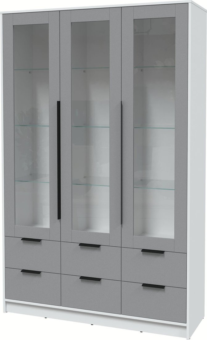 

Шкаф-витрина Интерлиния Концепт КТ-ШВ3 (серебро/белый платинум)