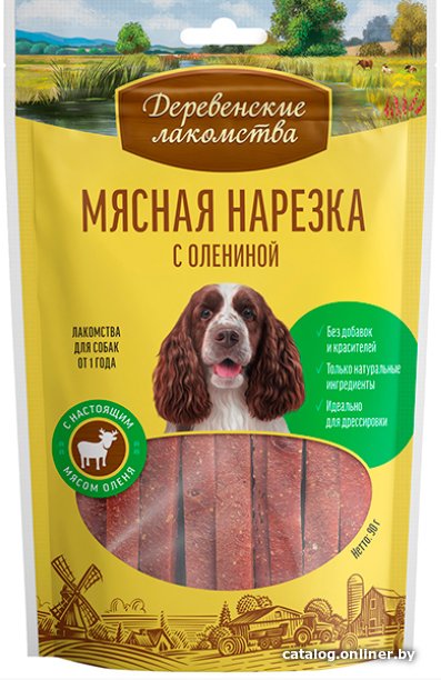 Лакомство для собак Деревенские лакомства Мясная нарезка с олениной 90 г