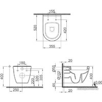 Унитаз подвесной Kale Idea 2.0 310200100280+310200700032 в Могилеве