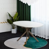 Кухонный стол Виста Оттава 100x150/195 (шелковый камень/муар тортора)