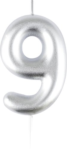 Свеча для торта Meshu Цифра 9 MS_59853 (серебристый)