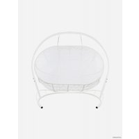 Подвесной диван M-Group Лежебока 11180109 (с белым ротангом/серая подушка)