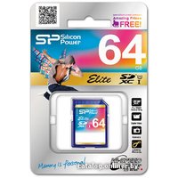 Карта памяти Silicon-Power SDXC Elite UHS-1 (Class 10) 64 GB (SP064GBSDXAU1V10)