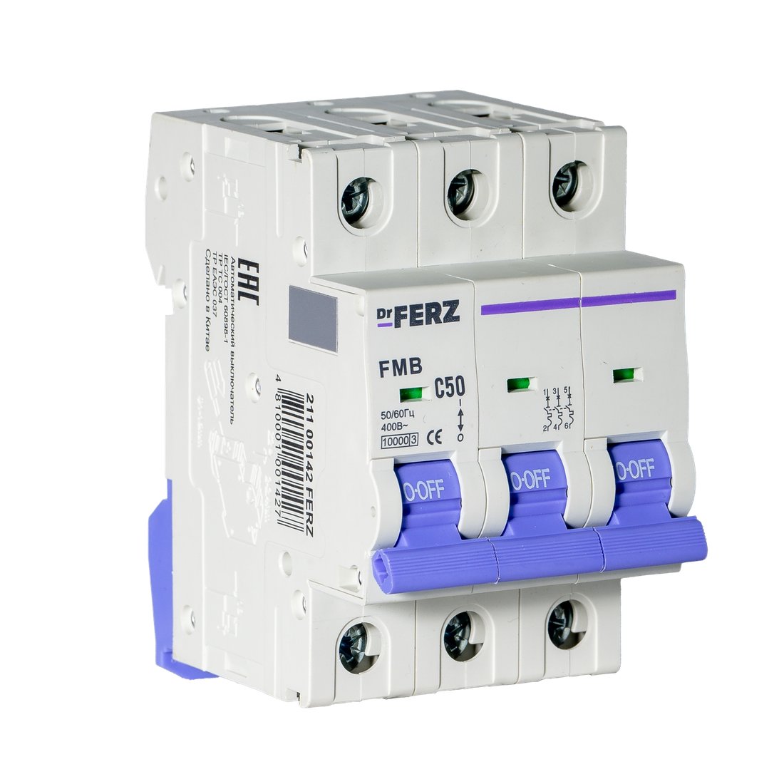 

Выключатель автоматический Dr.Ferz FMB-C 10kA 3P 40 C 21100141FERZ