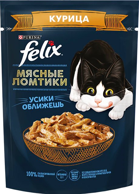 

Пресервы Felix Мясные ломтики с курицей 75 г