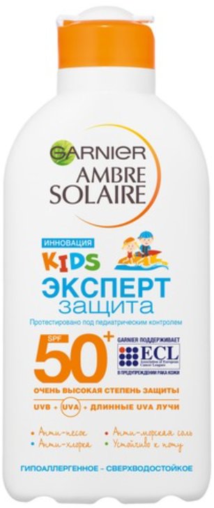 

Молочко солнцезащитное Garnier Солнцезащитное молочко Ambre Solaire Kids SPF50+ 200 мл